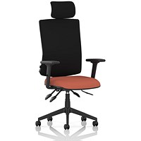 Orlena High Black Back Task Operator Chair, Headrest, Height Adjustable Arms, Quest Crab