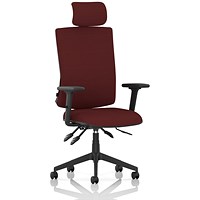 Orlena High Back Task Operator Chair, Headrest, Height Adjustable Arms, Ginseng Chilli