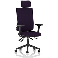 Orlena High Back Task Operator Chair, Headrest, Height Adjustable Arms, Tansy Purple