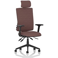 Orlena High Back Task Operator Chair, Headrest, Height Adjustable Arms, Rivet Forge