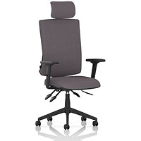 Orlena High Back Task Operator Chair, Headrest, Height Adjustable Arms, Rivet Fuse