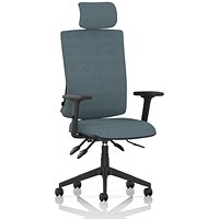 Orlena High Back Task Operator Chair, Headrest, Height Adjustable Arms, Rivet Quench