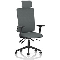 Orlena High Back Task Operator Chair, Headrest, Height Adjustable Arms, Rivet Tensile