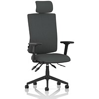 Orlena High Back Task Operator Chair, Headrest, Height Adjustable Arms, Quest Mussel