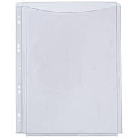 Q-Connect A4 Full Cover Expanding Punched Pockets, 180 Micron, Top Opening, Pack of 5