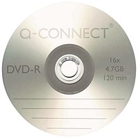 Q-Connect DVD-R Writable Blank DVDs, Boxed, 4.7gb/120min Capacity, Pack of 25
