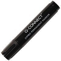 Q-Connect Jumbo Permanent Marker Pen Chisel Tip Black (Pack of 10)