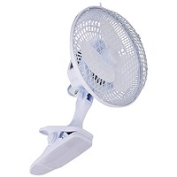 Q-Connect 6 Inch/152mm Clip On Portable Fan White Q-Connect 6 Inch/152mm Clip On Portable Fan White