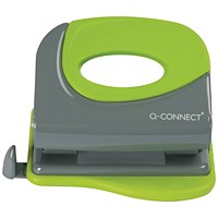 Q-Connect 2 Hole Punch, Capacity 20 Sheets, Green and Grey