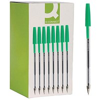 Q-Connect Ballpoint Pen, Green, Pack of 50