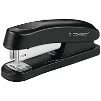 Q-Connect Half Strip Plastic Stapler, Capacity 20 Sheets, Black