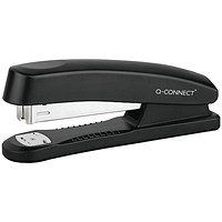 Q-Connect Full Strip Plastic Stapler, Capacity 20 Sheets, Black