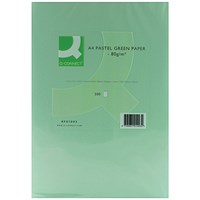 Q-Connect A4 Coloured Paper, Pastel Green, 80gsm, Ream (500 Sheets) Q-Connect A4 Coloured Paper, Pastel Green, 80gsm, Ream (500 Sheets)