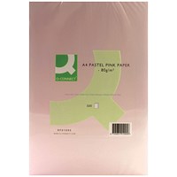 Q-Connect Coloured Paper - Pastel Pink, A4, 80gsm, Ream (500 Sheets)