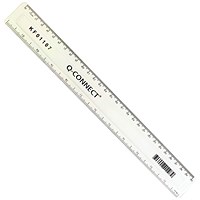 Q-Connect Acrylic Shatter Resistant Ruler 30cm Clear (Pack of 10)