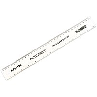 Q-Connect Ruler Shatterproof 300mm Clear (Inches on one side and cm/mm on the other)