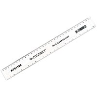 Q-Connect Shatter Resistant Ruler 30cm Clear (Pack of 10)