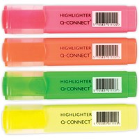 Q-Connect Assorted Highlighter Pens (4 Pack)