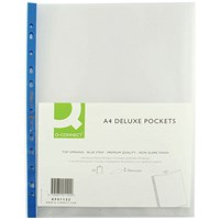 Q-Connect Deluxe A4 Punched Pockets, Pack of 25