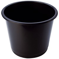 Q-Connect Waste Bin, 15 Litre, Black