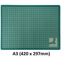 Q-Connect Cutting Mat, Non-Slip PVC, A3, Green