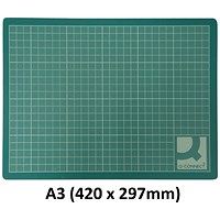 Q-Connect Cutting Mat Non-Slip PVC A3 Green