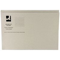 Q-Connect Square Cut Folders, 250gsm, Foolscap, Buff, Pack of 100