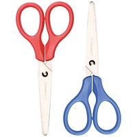 Q-Connect Ergonomic All Purpose Scissors, Stainless Steel, 130mm, Red or Blue