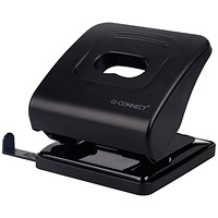 Q-Connect 2 Hole Punch, Capacity 30 Sheets, Black
