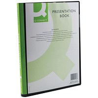 Q-Connect A4 Presentation Book, 20 Pockets, Black