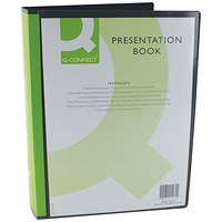Q-Connect A4 Presentation Book, 100 Pockets, Black