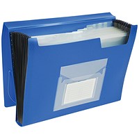 Q-Connect Expanding File, 13 Pockets, Blue