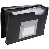 Q-Connect Expanding File, 13 Pockets, A4, Black