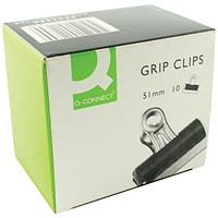 Q-Connect Grip Clip 51mm Black (10 Pack)