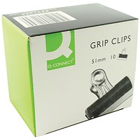 Q-Connect Grip Clip 51mm Black (Pack of 10)