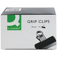 Q-Connect Grip Clip 70mm Black (10 Pack)