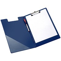 Q-Connect PVC Foldover Clipboard, Foolscap, Blue