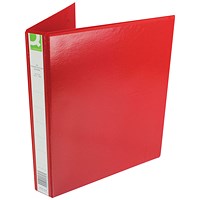 Q-Connect Presentation Ring Binder, A4, 4 D-Ring, 25mm Capacity, Red