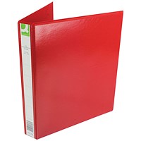 Q-Connect Presentation Binder, A4, 4 D-Ring, 25mm Capacity, Red