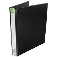 Q Connect Presentation Ring Binder, 4 D-Ring, 25mm Capacity, A4, Black