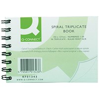 Q-Connect Wiro Bound Carbonless Triplicate Book - 102x127mm