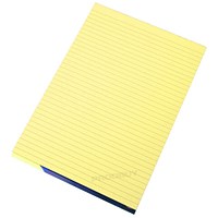 Q-Connect Memo Pad, A4, Ruled, 160 Pages, Yellow, Pack of 10