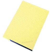 Q-Connect Memo Pad, A4, Ruled Feint, Yellow, 60 Leaf, Pack of 10