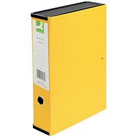 Q-Connect Box File, 75mm Spine, Foolscap, Yellow, Pack of 5