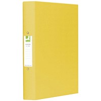 Q-Connect A4 Plastic Ring Binder, 2 O-Ring, 25mm Capacity, Yellow, Pack of 10