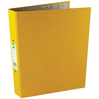 Q-Connect Ring Binder, A4, 2 O-Ring, 25mm Capacity, Yellow, Pack of 10