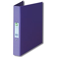 Q-Connect A4 Plastic Coated Board Ring Binder, 2 O-Ring, 25mm Capacity, Purple, Pack of 10