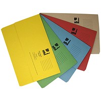 Q-Connect Document Wallets, 285gsm, Foolscap, Assorted, Pack of 50