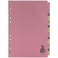 Q-Connect Subject Dividers, 20-Part, A4, Assorted