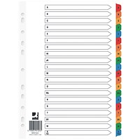 Q-Connect Reinforced Board Index Dividers, A-Z, Multicolour Tabs, A4, White, Pack of 10 Q-Connect Reinforced Board Index Dividers, A-Z, Multicolour Tabs, A4, White, Pack of 10